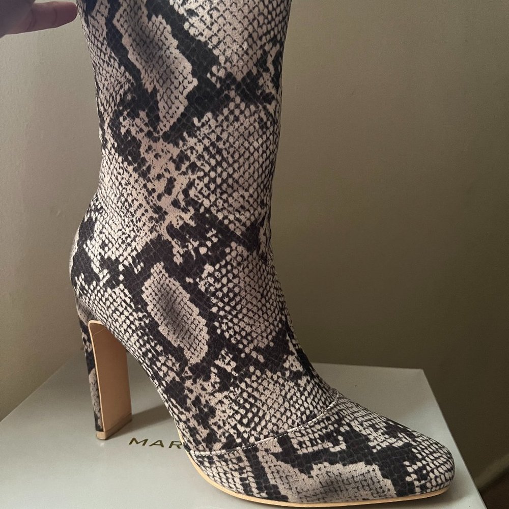 Miss Lola snakeskin printed boots